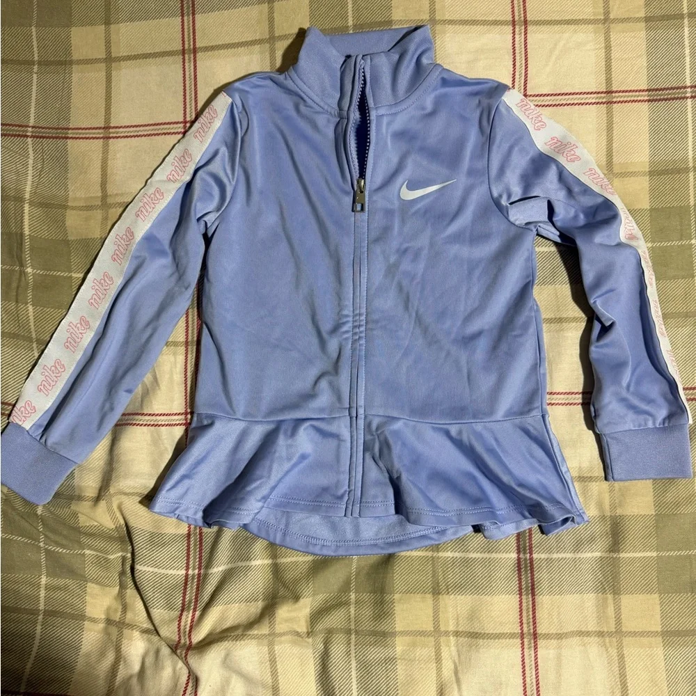 Nike Kids Light Blue Peplum Jacket NWOT - Picture 1 of 3